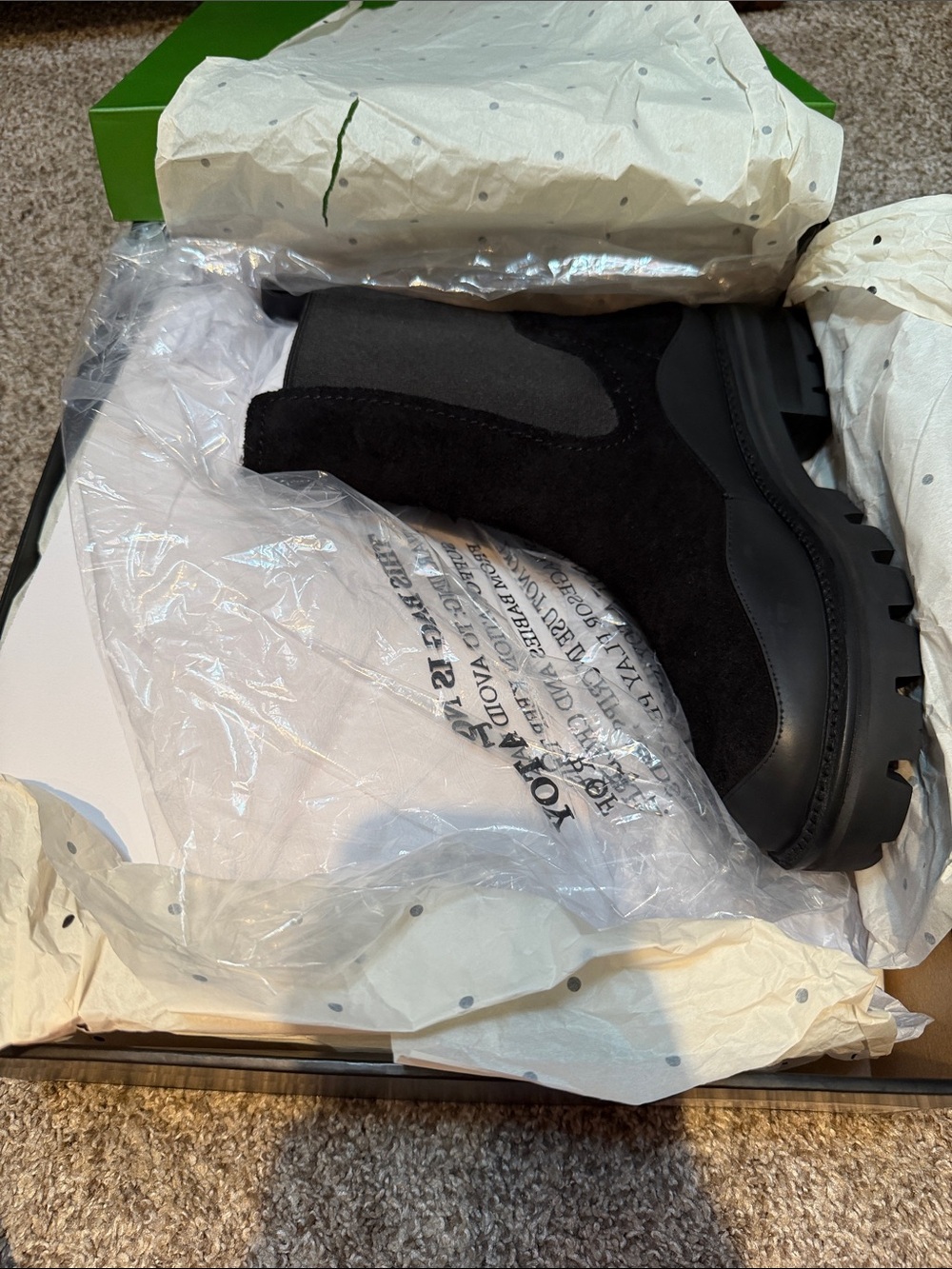 kate spade Black Suede Lug Sole Chelsea Boots - Picture 9 of 9